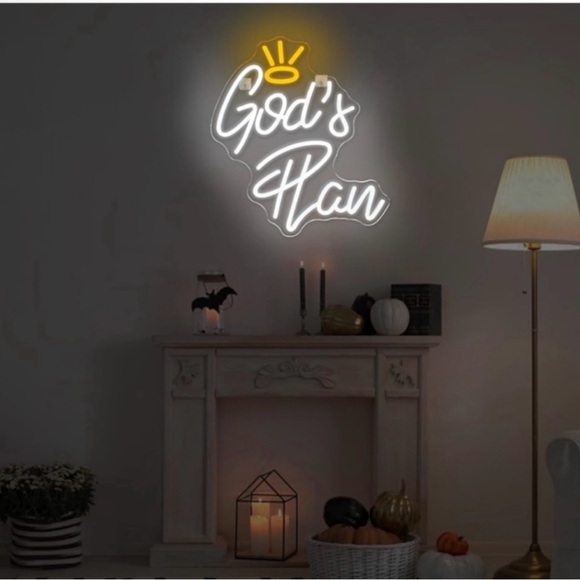 God’s Plan LED Room Sign - Picture 4 of 5
